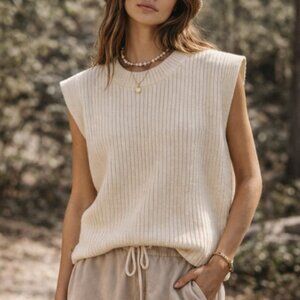 Frank & Eileen Montecito Vest Neutral Granola Girl Coastal Cottage Layer Lagom X